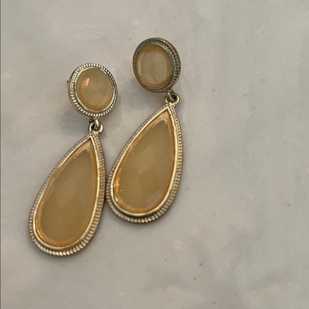 Elegant Gold and Yellow Teardrop Earrings